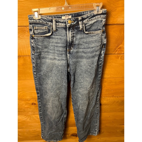 LC Lauren Conrad Jeans Womens Size 10 Super High Rise Straight Cropped Denim - Picture 1 of 10